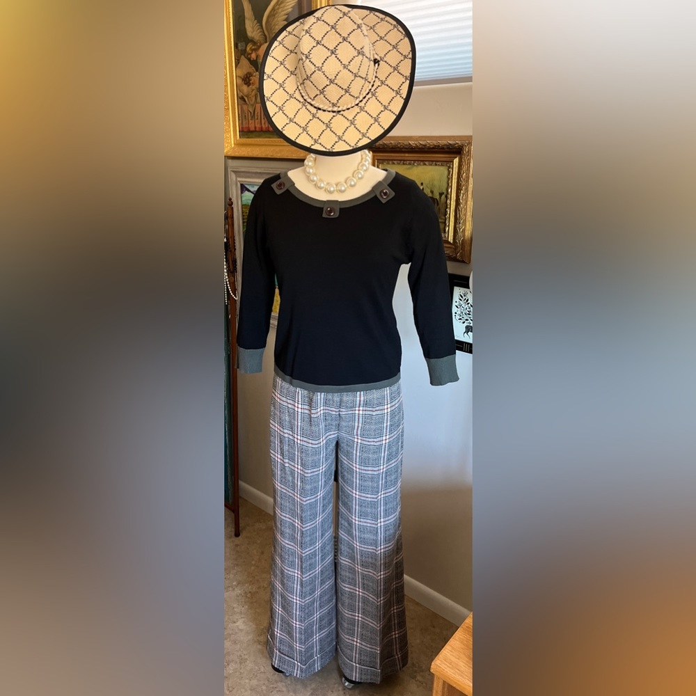 Vintage Retro Miss Holly Japan plaid trousers pants. Classic